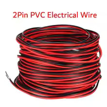 DC12V 2Pin Extension Electrical Power Wire 5M~100M Red Black Connect Cable 18 20 22 AWG PVC Copper Cord Line For LED Strip Light