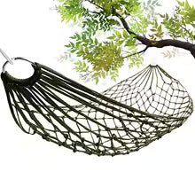 Outdoor Camping Hammock Portable Net Swing /Tree Straps, Single or Double Mesh Nylon Hammock for Outside, Hiking, and Travel